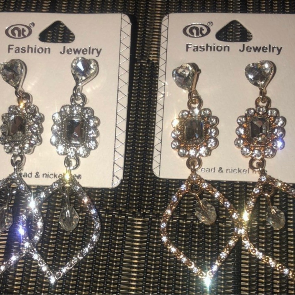 Elegant Silver OR Gold Dangle Earrings